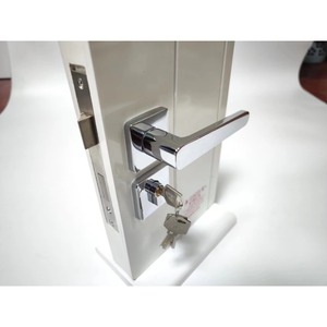 Ensemble de poignée de porte et de serrure en aluminium chromé argenté sur mesure pour portail, fabriqué en usine, quincaillerie intérieure - Product Image 6