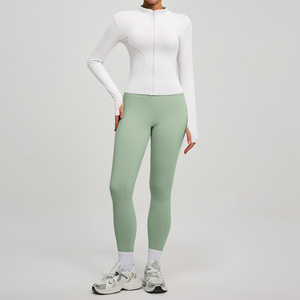Échantillon Gratuit : <span class=keywords><strong>Ensemble</strong></span> Sportif Extensible <span class=keywords><strong>pour</strong></span> <span class=keywords><strong>Femme</strong></span>, Coupe Haute, Taille Haute, Effet Push-Up, Tenue de Course et Yoga Deux Pièces - Product Image 4