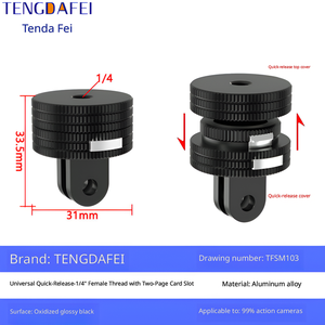อะแดปเตอร์ขาตั้งกล้องเซลฟี่แบบปลดเร็ว ทำจากอลูมิเนียมอัลลอย ทนทาน หมุนได้ 360 องศา สำหรับ GoPro Hero Insta360 <span class=keywords><strong>Yi</strong></span> - Product Image 2