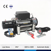 Winch 4x4 12v Anti-Slip Otomatis dengan Rem, Tahan Air, Remote Nirkabel CE, Langsung dari Pabrik, untuk Penyelamatan Trailer Offroad