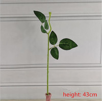 Tiges de roses artificielles en plastique haute simulation en gros, avec ou sans feuilles, pour la fabrication de fleurs