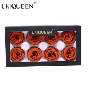 UKIQUEEN-flor azul eterna preservada inmortal de larga duración, rosa para San Valentín de una parada, 4-5cm, venta al por mayor - Product Image 5