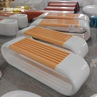 Banc d'entrée en FRP, présentoir commercial, pot de fleurs en fibre de verre, siège