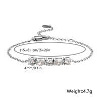 Bracelet Chaîne Tennis Géométrique en Zircon pour Femme SDA BB1758W, en Acier Inoxydable Plaqué Or, Bijou Tendance, Vente en Gros