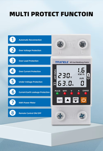 TUYA WiFi 63A Medidor inteligente <span class=keywords><strong>Protector</strong></span> de energía Disyuntor controlado Interruptor de relé de voltaje de fuga a tierra Artículos eléctricos para el hogar - Product Image 3