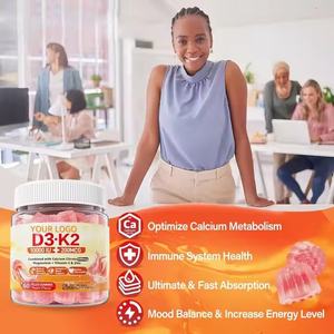 Gomitas de Vitamina D3 K2 Sin Azúcar OEM, Antioxidantes, 500 mg de Calcio y Magnesio, Rellenas, Suplemento Vitamínico para el Apoyo Inmunológico - Product Image 2