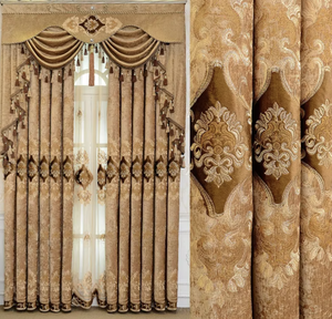 Phong cách Bắc Âu hiện đại điều trị cửa sổ thêu rèm cửa cho phòng khách cửa sổ từ Trần đến sàn màu đen - Product Image 4