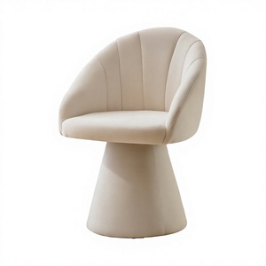 Fauteuil pivotant contemporain en velours écologique avec revêtement pour salon, chambre, salle à manger, meubles de maison - Product Image 4