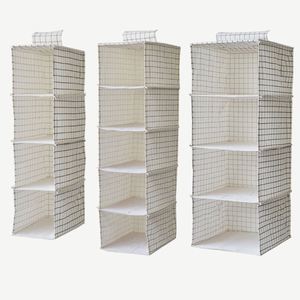 Sac de rangement pour armoire, design classique 2026, en tissu coton et lin, pour vêtements de dortoir, suspendu, avec crochet multicouche tridimensionnel - Product Image 2