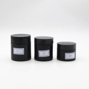 Wholesale 50ml high-grade black porcelain face cream can Violet Storage <b>Glass</b> <b>Jar</b> with Cap - Product Image 1