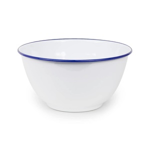 Tazón Redondo de Metal con Recubrimiento de Polvo de Color Blanco, Diseño Simple para Servir Frutas, Pasta, Palomitas de Maíz - Product Image 1