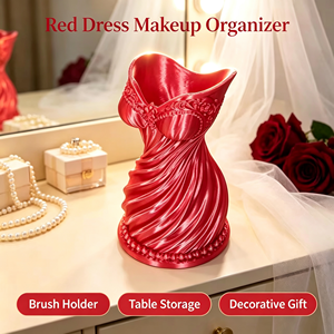 Soporte para brochas de maquillaje estilo vestido, organizador creativo de escritorio, contenedor para bolígrafos, almacenamiento de cosméticos, regalo decorativo - Product Image 2
