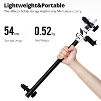 Support de fixation AL-2 avec tête pivotante, bras télescopique pour réflecteur, support de bras pour éclairage supérieur et sac de sable pour flash Speedlite et mini flash