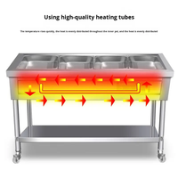 Remise Fabricant : Table Chauffante Commerciale Électrique en Acier Inoxydable avec Plateau en Verre pour Porridge Chaud