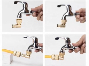 ม้วนสายยาง 360 °   ข้อต่อเร็วแบบหมุนได้ ขนาด 1/2 นิ้ว และ 3/4 นิ้ว แบบตัวเมีย สำหรับก๊อกน้ำในสวน ท่ออะแดปเตอร์ - Product Image 3