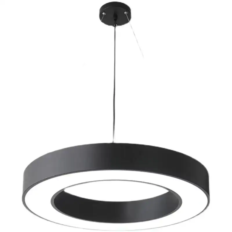 Modern simple decorative office lighting gym living room hanging pendant lamp black led chandelier lights for home