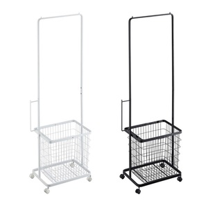 Mobile Adjustable Iron Clothes Storage Racks for Balcony Drying Clean/Dirty Clothes <b>Baskets</b> Modern Design - Product Image 1