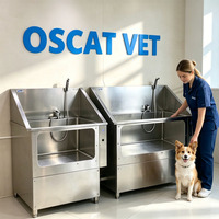 Baignoire de toilettage pour animaux OSCAT en acier inoxydable, bain à bulles chauffant SPA pour chats et chiens, équipement de toilettage pour salon d'animaux