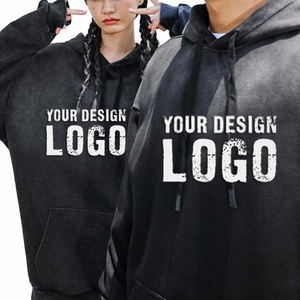 Sudadera con Capucha para Hombre, Estilo Vintage, Lavada, Hombros Caídos, Holgada, Moda Americana, Color Degradado, Talla Grande - Product Image 6