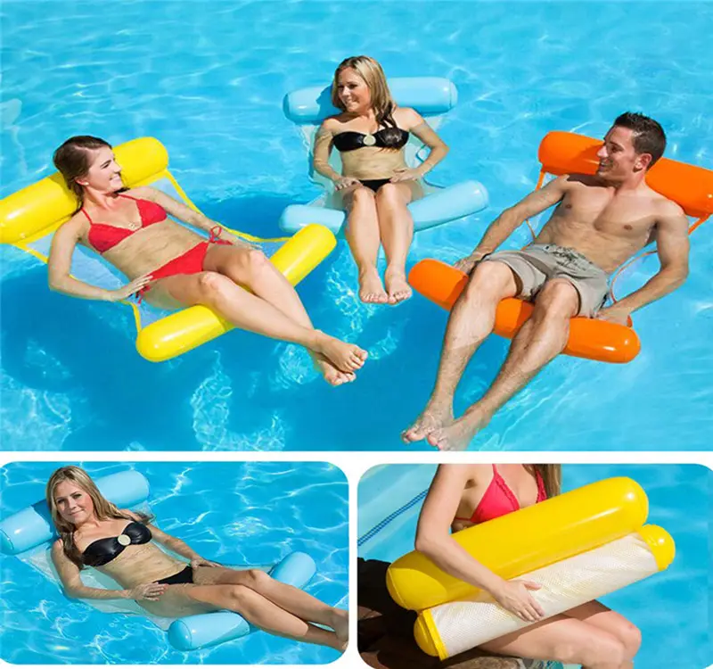 Colchão de rede reclinável inflável, colchão de natação do mar, anel de natação, festa na piscina, brinquedo, cama para nadar