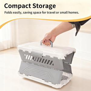 OEM Factory Direct <b>Foldable</b> Airline Approved Pet Carrier Portable Cat Dog <b>Crate</b> Ventilation for Travel Car Collapsible Kennel - Product Image 3