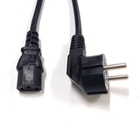 Câble d'alimentation électrique européen 3 broches Schuko vers IEC C13, 16A 250V 1mm², rallonge électrique pour ordinateur