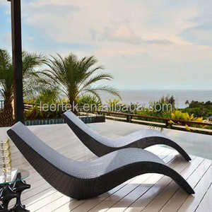 Chaise longue de plage moderne pour villa en plein air, pour la piscine, meubles en rotin durables pour une utilisation en extérieur, chaise longue en rotin - Product Image 4