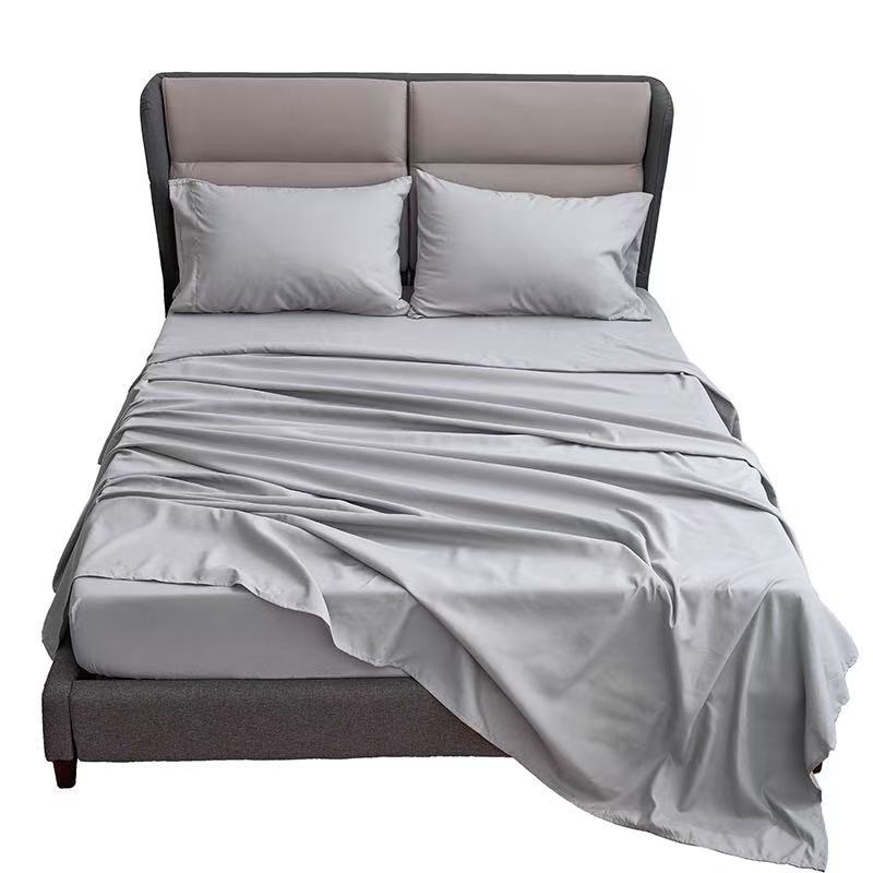 Pure Grey Home Textile Bedding Set - Dark Grey Matte Four-Piece Set (Extra Large Size) Bed Skirt and Pillowcase Four-Piece Set