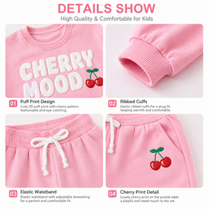 Set Felpa e Pantaloni in Pile Personalizzati per Bambini, Tuta Casual Quotidiana in 2 Pezzi per Ragazze, Completo Morbido a Maniche Lunghe - Product Image 2