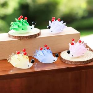 Ornements créatifs en verre en forme d'oursin animalier de <span class=keywords><strong>dessin</strong></span> animé, décorations pour <span class=keywords><strong>la</strong></span> maison, le bureau et <span class=keywords><strong>la</strong></span> chambre, cadeau, jolies petites créations artisanales en fil de verre incrusté - Product Image 4