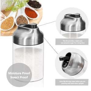 Distributeur de sucre en verre avec bec <span class=keywords><strong>verseur</strong></span>, <span class=keywords><strong>verseur</strong></span> lesté pour café, thé et pâtisserie, pot à sucre en verre - Product Image 2