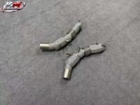 KM SS304 Euro 6 Downpipe catalyzed à haut débit pour Ferrari SF90 Stradale Spider 4.0T V8 avec bouclier thermique – Amélioration des performances d'échappement