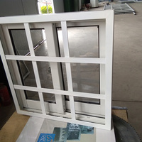 Ventana Corredera Horizontal de Alta Seguridad de Aleación de Aluminio, Doble Vidrio Templado, Marco Antirrobo con Rejillas Antirrobo para Casa