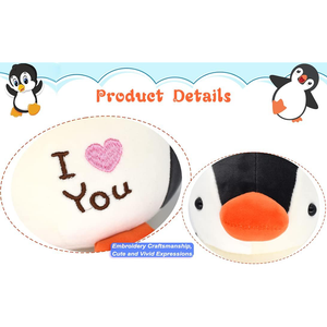 Bien cosido algodón relleno empalme colores lindo bordado realista <span class=keywords><strong>pingüino</strong></span> gordo dormir abrazando juguetes de peluche promocionales <span class=keywords><strong>pingüino</strong></span> - Product Image 4