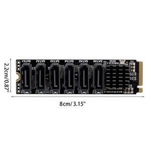 PH516-V1.1 Pcie Riser Nvme M.2 to 6 Adapter <b>Hard</b> <b>Drive</b> Extended PCIE for Desktop Computer M2 to Sata - Product Image 3