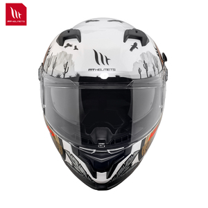 หมวกกันน็อคสำหรับมอเตอร์ไซค์ MT Helmets แบบเต็มใบ ดีไซน์กราฟิก วัสดุ ABS  พร้อมแผ่นปิดหน้าใส ได้รับมาตรฐาน ECE  ระบบปลดเร็ว - Product Image 3