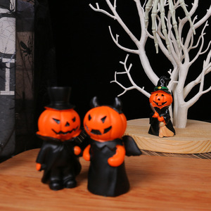 Set di 3 Statue di Fantasmi <span class=keywords><strong>per</strong></span> Decorazioni di <span class=keywords><strong>Halloween</strong></span>, Statuette in Resina di Fantasmi con Cappelli e Zucca - Product Image 3