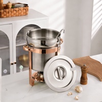 Chauffe-soupe en acier inoxydable couleur or rose 7L 11L avec coupelle à combustible pour la restauration commerciale