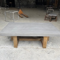 Table basse carrée de salon de haute qualité, style antique, en béton et bois recyclé superposé