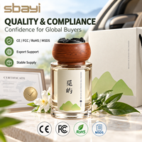 Diffuseur d'arômes pour voiture en bois de Sapele et gypse naturel, longue durée, avec support en verre pour liquide 160 ml, pour camion, fourgonnette, SUV, intérieur de voiture