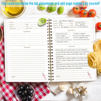 Imprimé personnalisé à la demande fantaisie de haute qualité mon livre préféré de recette en spirale avec pour les recettes de famille à écrire dans vos propres recettes