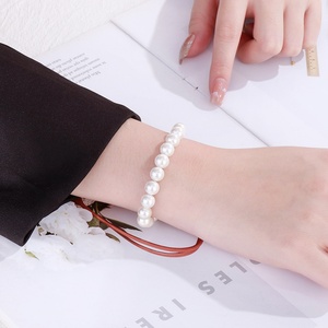 High Quality Stainless Steel PVD <b>Gold</b> Plated Natural Freshwater Pearls Dainty Pearl <b>Bracelet</b> for Women - Product Image 4