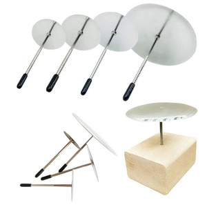 Stainless Steel Piping Nails With Wooden Base For Cake Decorating Tools Set Medium Large Sizes Round Shape - Product Image 1