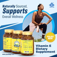 Softgel Vitamin E Alami Lanjutan 400 IU Dukungan Kesehatan Harian dan Kesehatan Kulit untuk Lansia Dewasa Siap Dikirim