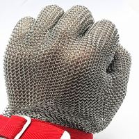 Gants en maille d'acier inoxydable anti-coupure et anti-perforation pour le filetage du poisson