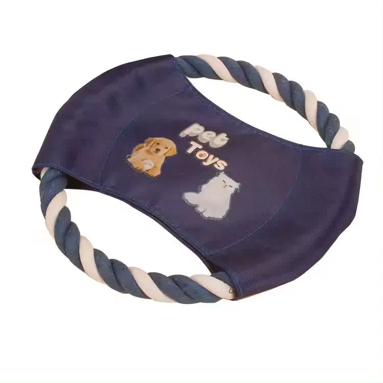 Dog Cotton Canvas Rope Toys Frisbee Bite Resistant Dog Dish Training Supplies for Outdoor Beach Park Pet Border Collie