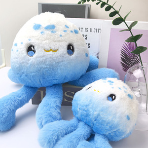 En stock: Peluche de medusa de dibujos animados, animales de peluche suaves, juguetes de peluche marinos, adorno decorativo encantador para el hogar. - Product Image 3