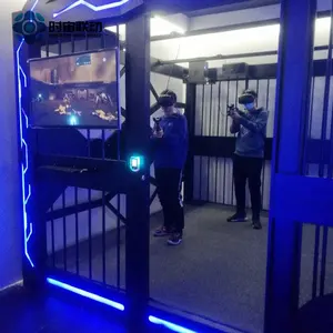 Vr tiro simulador de quatro pessoas jogo online console realidade virtual arma grande espaço livre andar plataforma