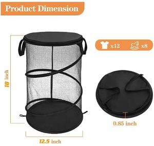 Venta caliente plegable con asa portátil Popup Cesto de lavandería Cesta de lavandería de malla de lavado - Product Image 4