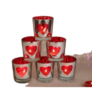 Bougeoir en verre avec cœur pour Noël, mariage, fiançailles, anniversaire, décorations de table ou cadeaux - Product Image 1